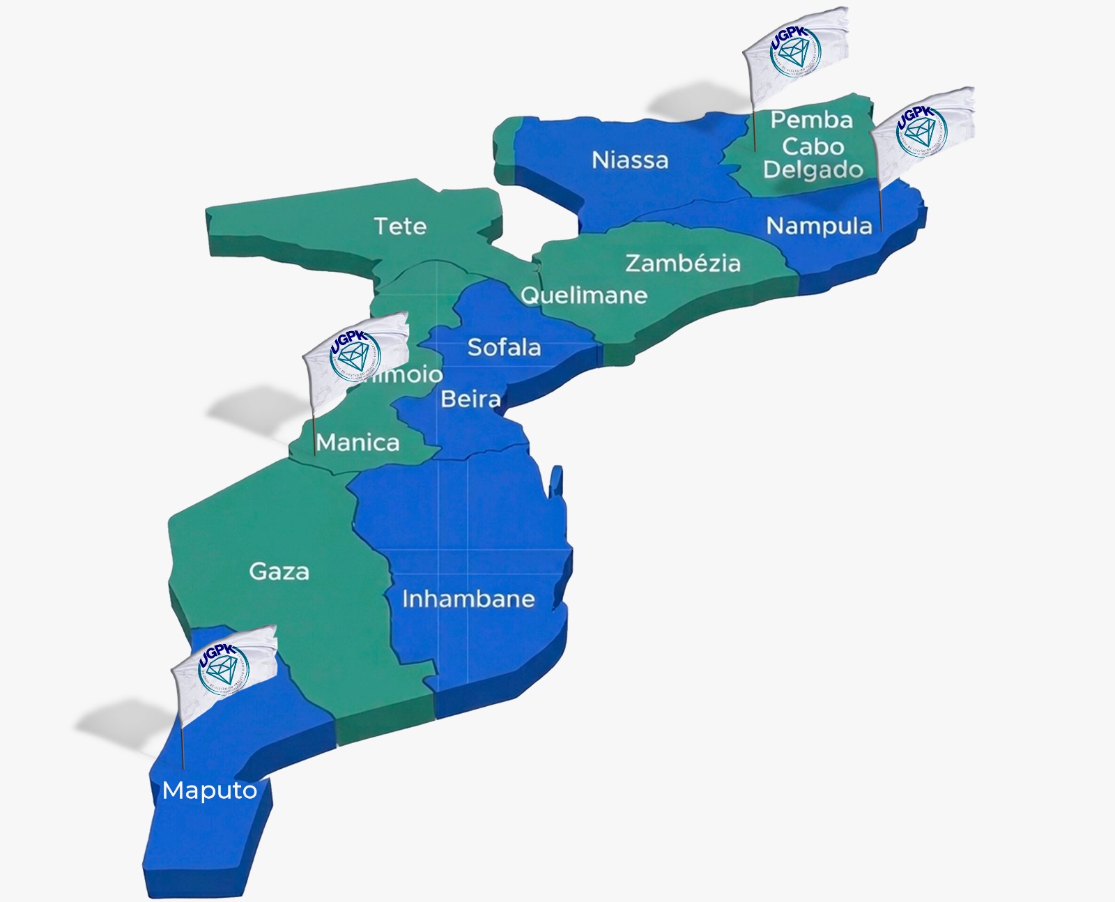 Mapa de entrepostos comerciais em Moçambique